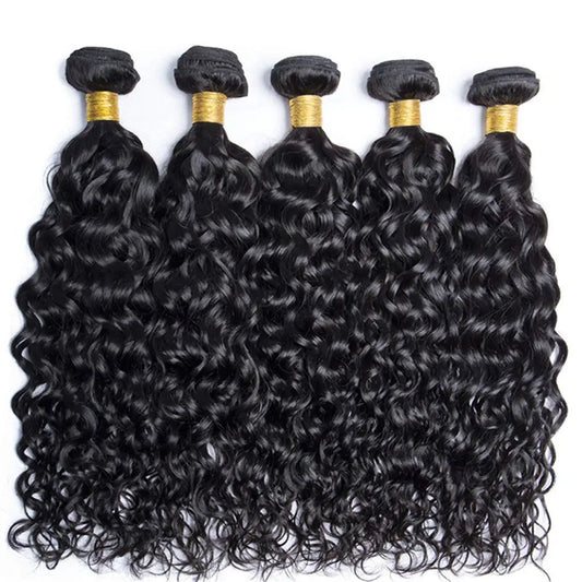 Peruvian 10A  Water Wave Bundles Unprocessed Curly Human Hair Bundles Weave Remy Water Wave Hair Extensions No Tangle 12-30